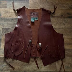 Lauren Ralph Lauren Brown Leather Vest
